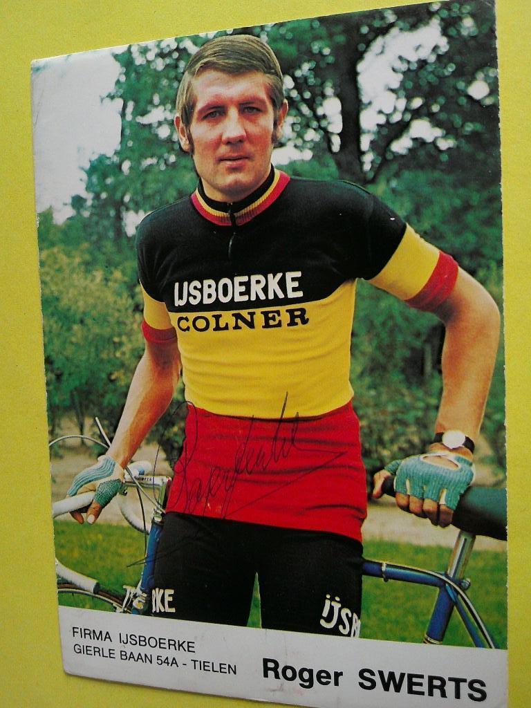 wielerkaart 1974 team ijsboerke bk roger swerts signe, Verzenden, Zo goed als nieuw