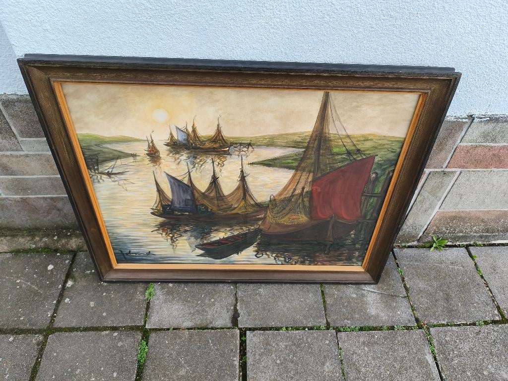 Aquarelle marine signe Théo idserda, Antiek en Kunst, Kunst | Schilderijen | Klassiek, Ophalen