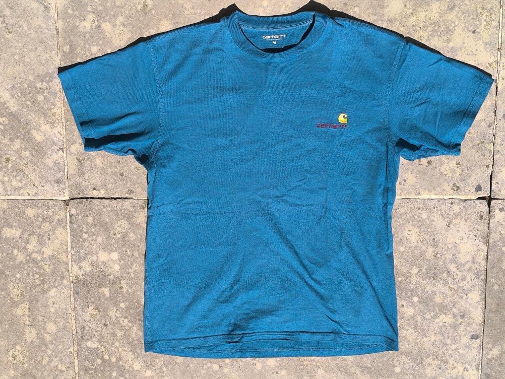 T-shirt Carhartt WIP modèle American Script bleu pétrole M, Enlèvement ou Envoi, Porté, Bleu, Taille 48/50 (M)