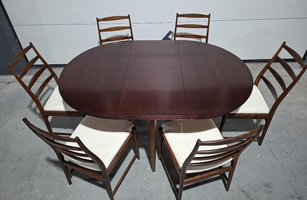 Vamo Sonderborg Danemark Torbjørn Afdal, Interlübke, Mid century, Enlèvement, Bois, Cinq, Six Chaises ou plus