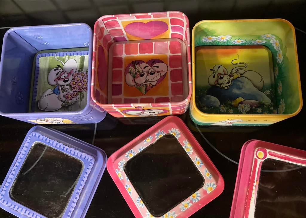 4 blikken Diddl doosjes, Verzamelen, Diddl, Ophalen of Verzenden, Diddl, Gebruikt, Servies