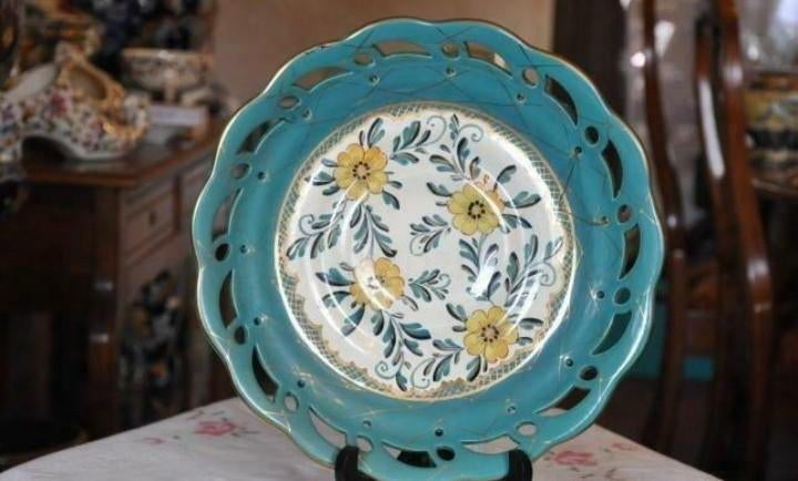 plat ajouré holland gouda fleur jaune, Ophalen of Verzenden