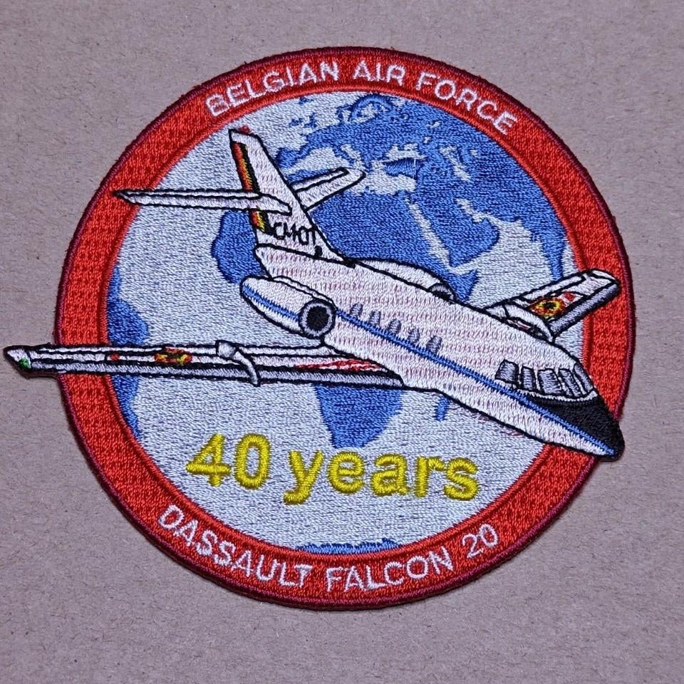 21 SQN Melsbroek 40 Jaar Dassault Falcon 20, Ophalen of Verzenden, Luchtmacht, Embleem of Badge