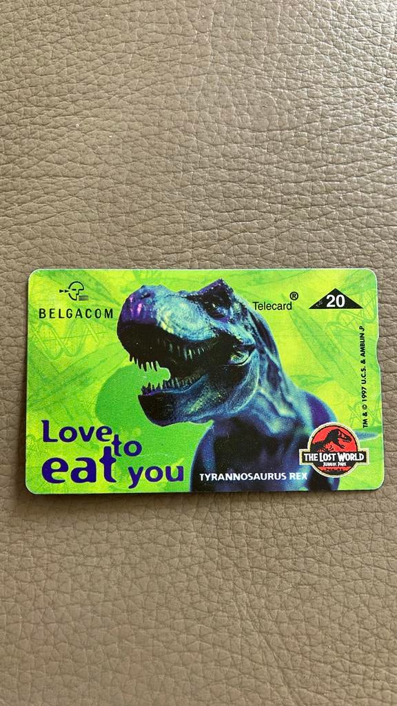 Belgacom telefoonkaart - the lost world - tyrannosaurus rex, Enlèvement ou Envoi