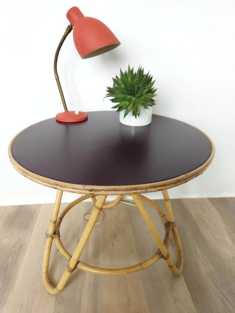 Vintage salontafel van rotan en bamboe KOK Diabolo 1960, Ophalen