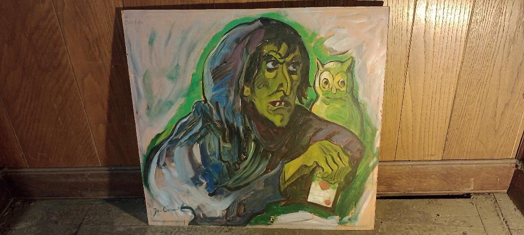 Peinture bois Joseph CORNIL, "Analogie",58x55, n609, Enlèvement