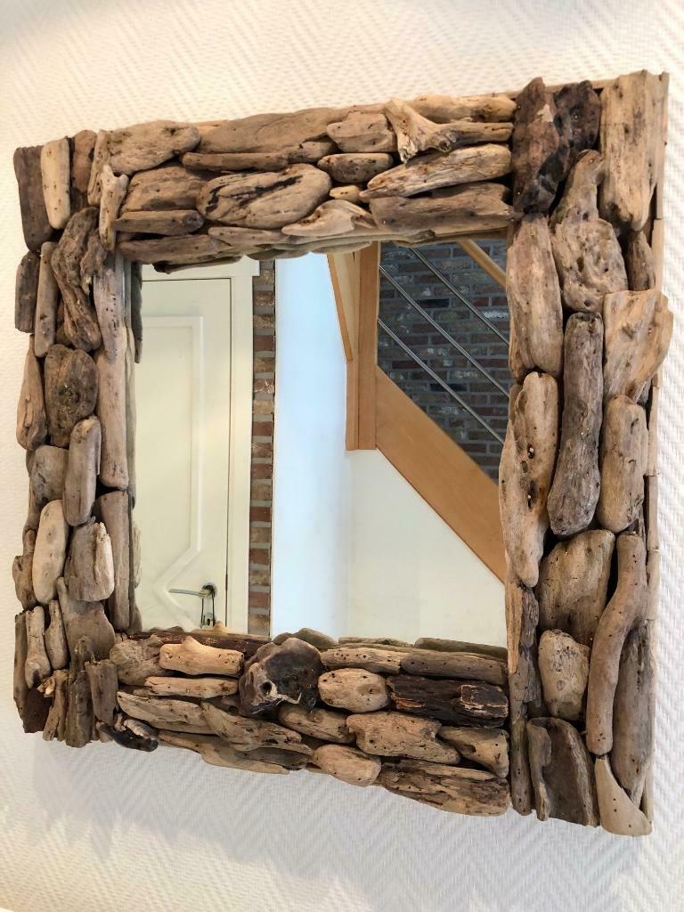 Prachtige driftwood spiegel, Enlèvement, Comme neuf