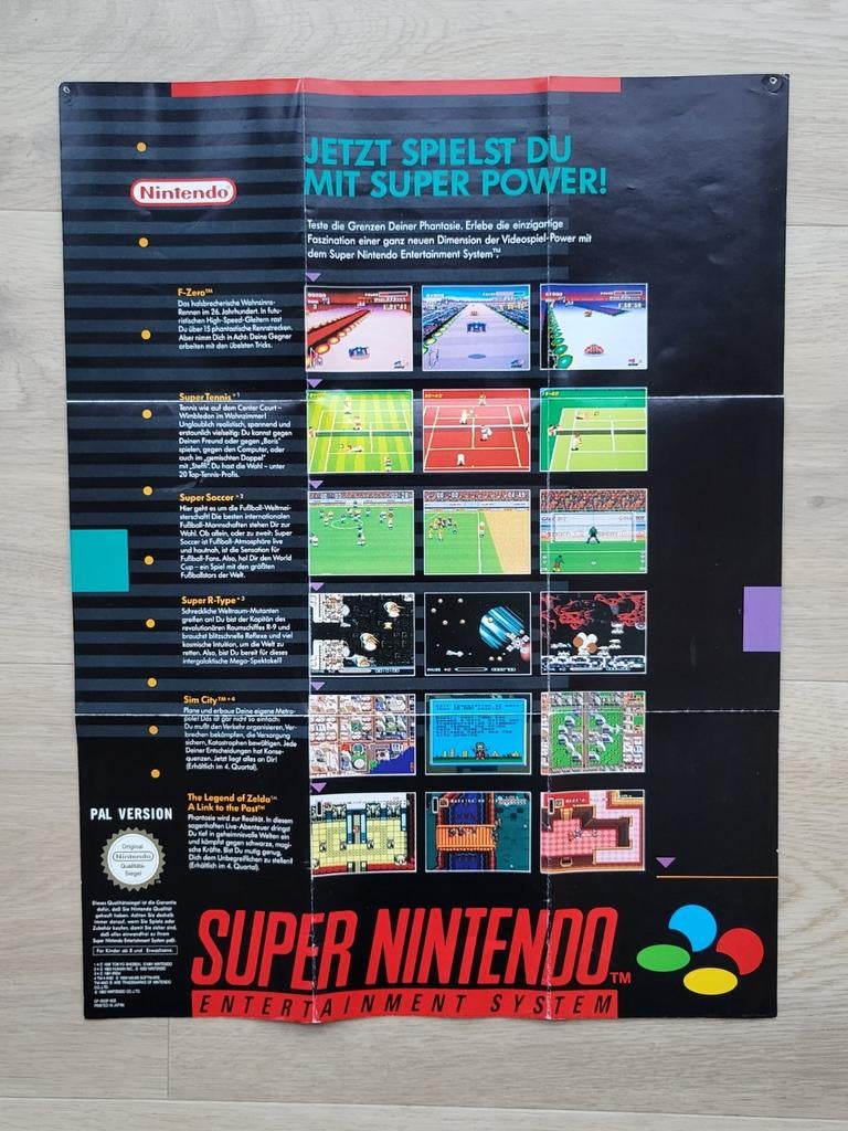 A3 Marketing poster Super Nintendo ( SNES)/ Game Boy, Enlèvement, Comme neuf
