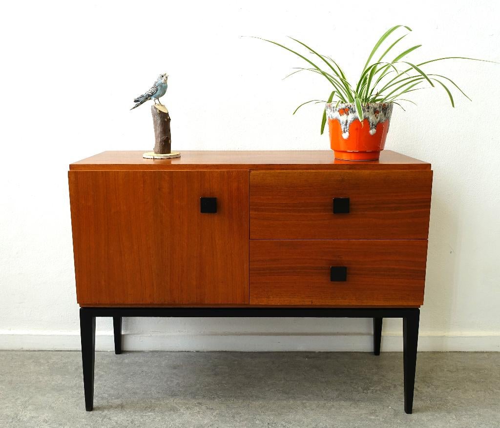 Vintage Verralux kastje dressoir teak hout, Huis en Inrichting, Kasten | Ladekasten, 1 of 2 laden, Ophalen, Gebruikt, Vintage jaren 60 retro