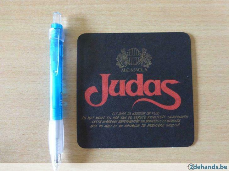 1 bierviltje Judas   brouwerij Zulte, Verzamelen, Biermerken, Gebruikt, Ophalen of Verzenden