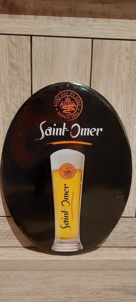 Prachtig authentiek decoratieobject Saint-Omer bier, Verzamelen, Ophalen of Verzenden, Nieuw, Reclamebord