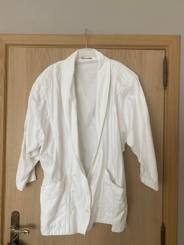 Witte vintage jaren 80-90 vest Maat M-L, Kleding | Dames, Maat 38/40 (M), Wit, Ophalen of Verzenden, Zo goed als nieuw
