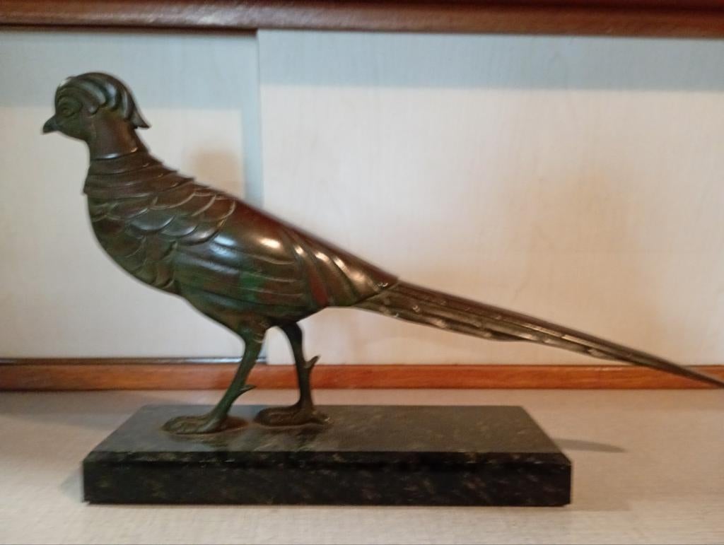 Art deco bronzen fazant Ophalen Aalter Lotenhulle, Ophalen