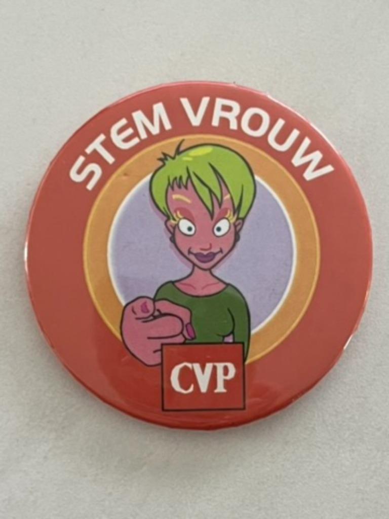 badge 'Stem Vrouw' CD&V CVP, Enlèvement