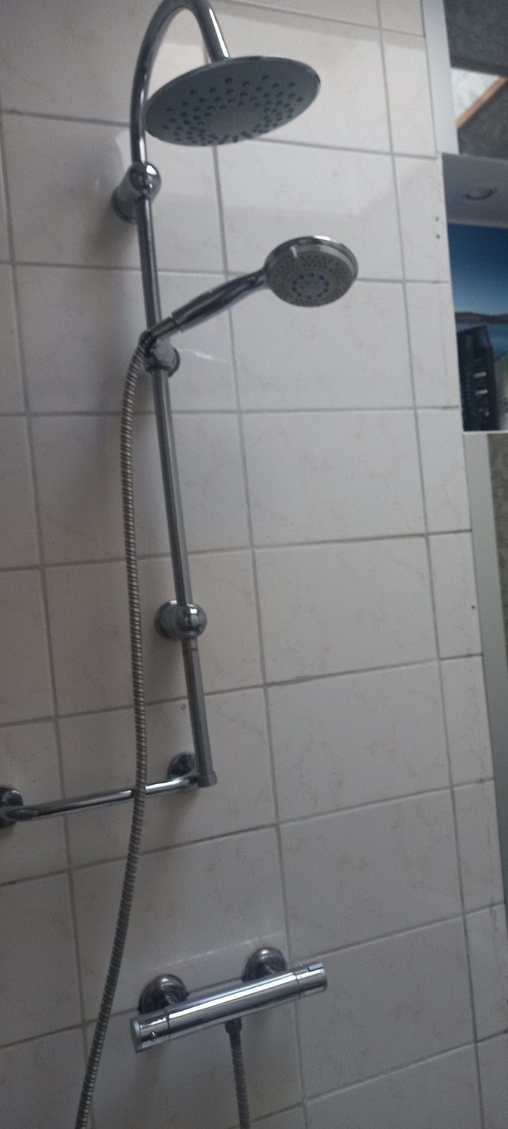 thermostatische douchekraan met handdouche, Ophalen of Verzenden, Gebruikt, Chroom, Douche