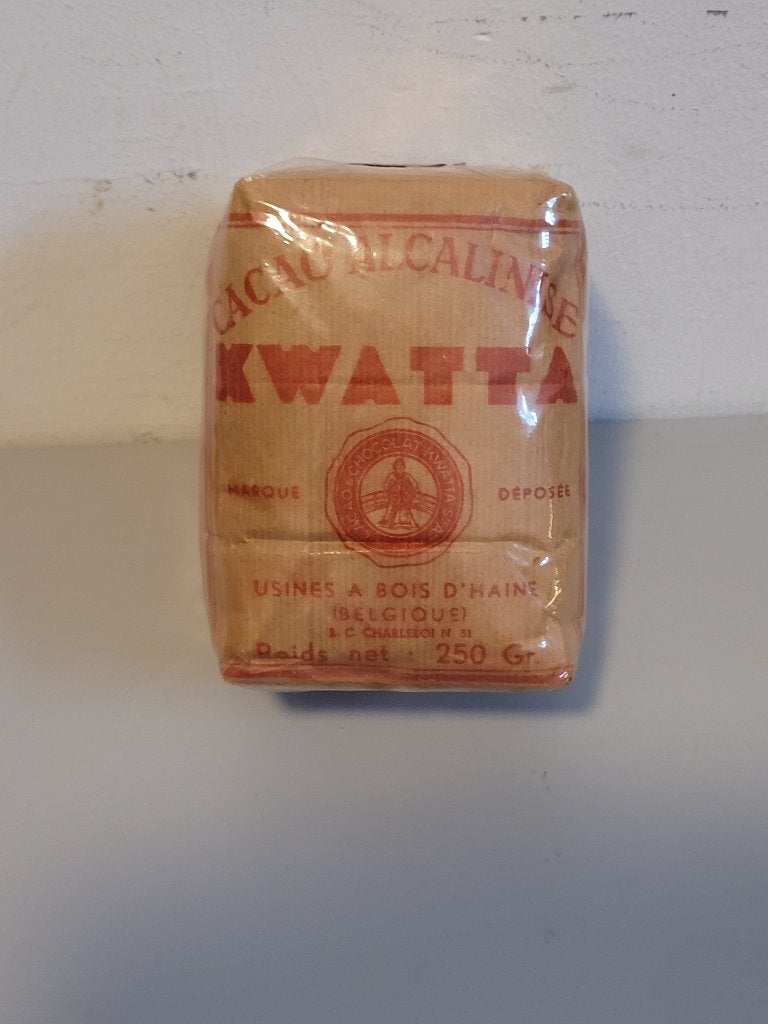 oude verpakking 250 g verzegelde reclame voor Kwatta cacao, Verzamelen, Ophalen of Verzenden, Zo goed als nieuw, Overige typen