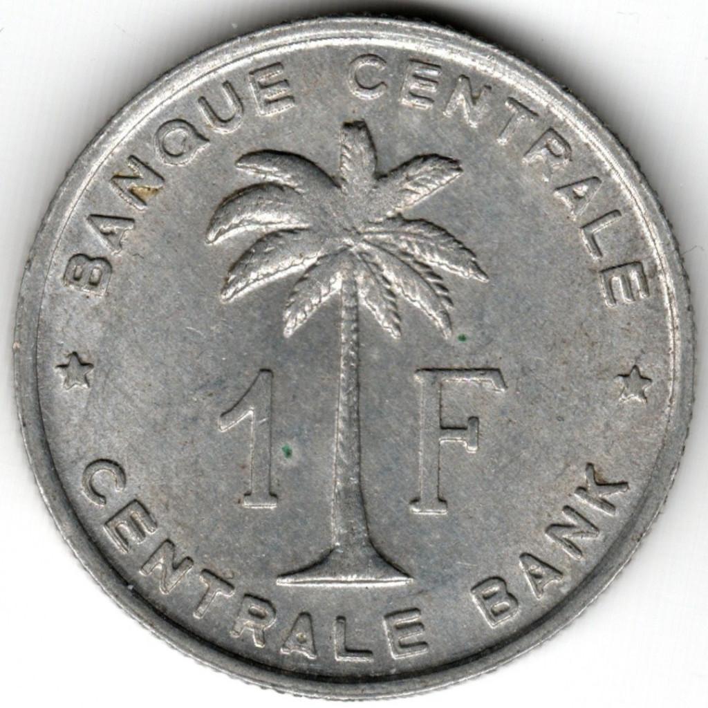 Belgisch Kongo : 1 Frank 1958 KM#4 Ref 16671, Ophalen of Verzenden, Overige landen, Losse munt