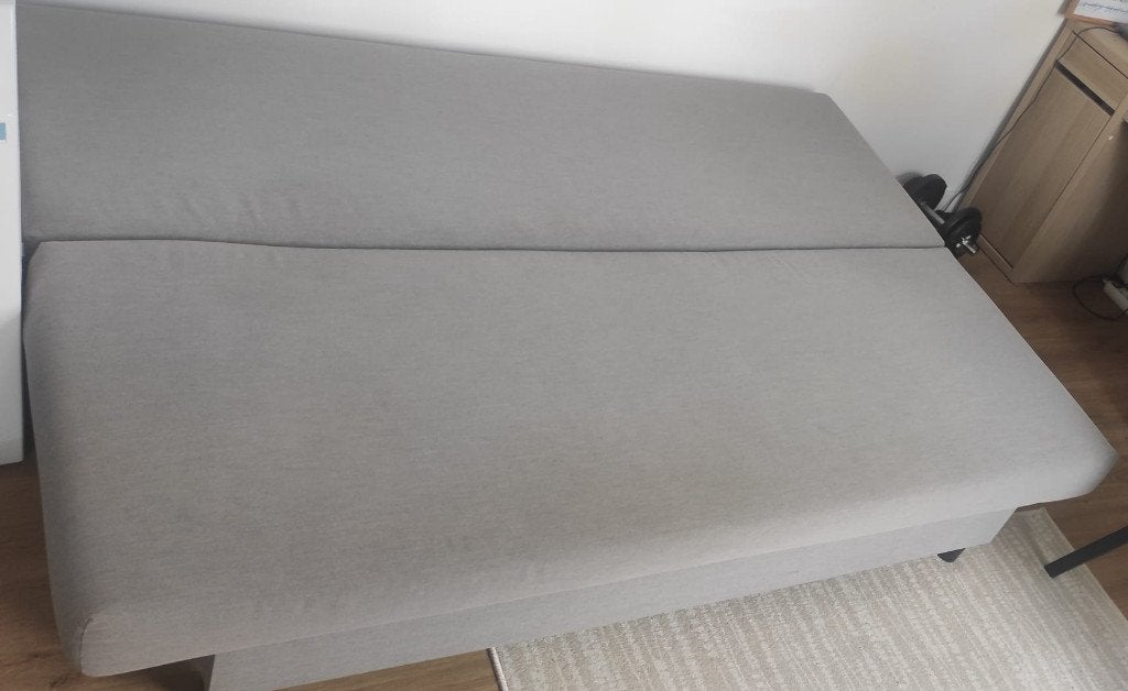 3-zits slaapbank van Ikea grijs, Ophalen, Tweepersoons, 75 tot 100 cm, Zo goed als nieuw