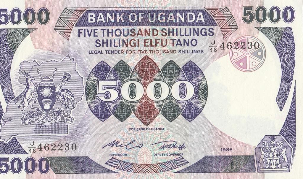Ouganda 5 000 shillings 1986 unc, Timbres & Monnaies, Billets de banque | Afrique, Enlèvement, Autres pays, Billets en vrac