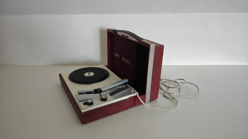 Vintage Philips platenspeler – retro koffer – jaren 60/70, Ophalen, Gebruikt, Platenspeler, Philips