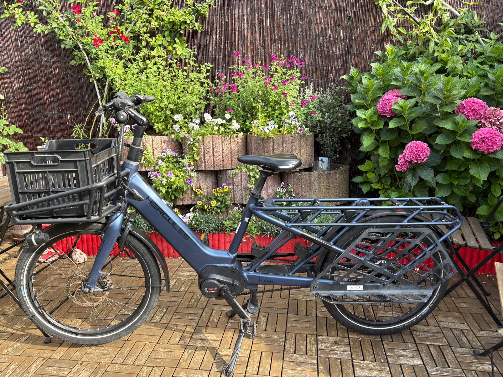 Weinig gereden longtail elektrische fiets, Fietsen en Brommers, Elektrische fietsen, Zo goed als nieuw, Overige merken, 50 km per accu of meer