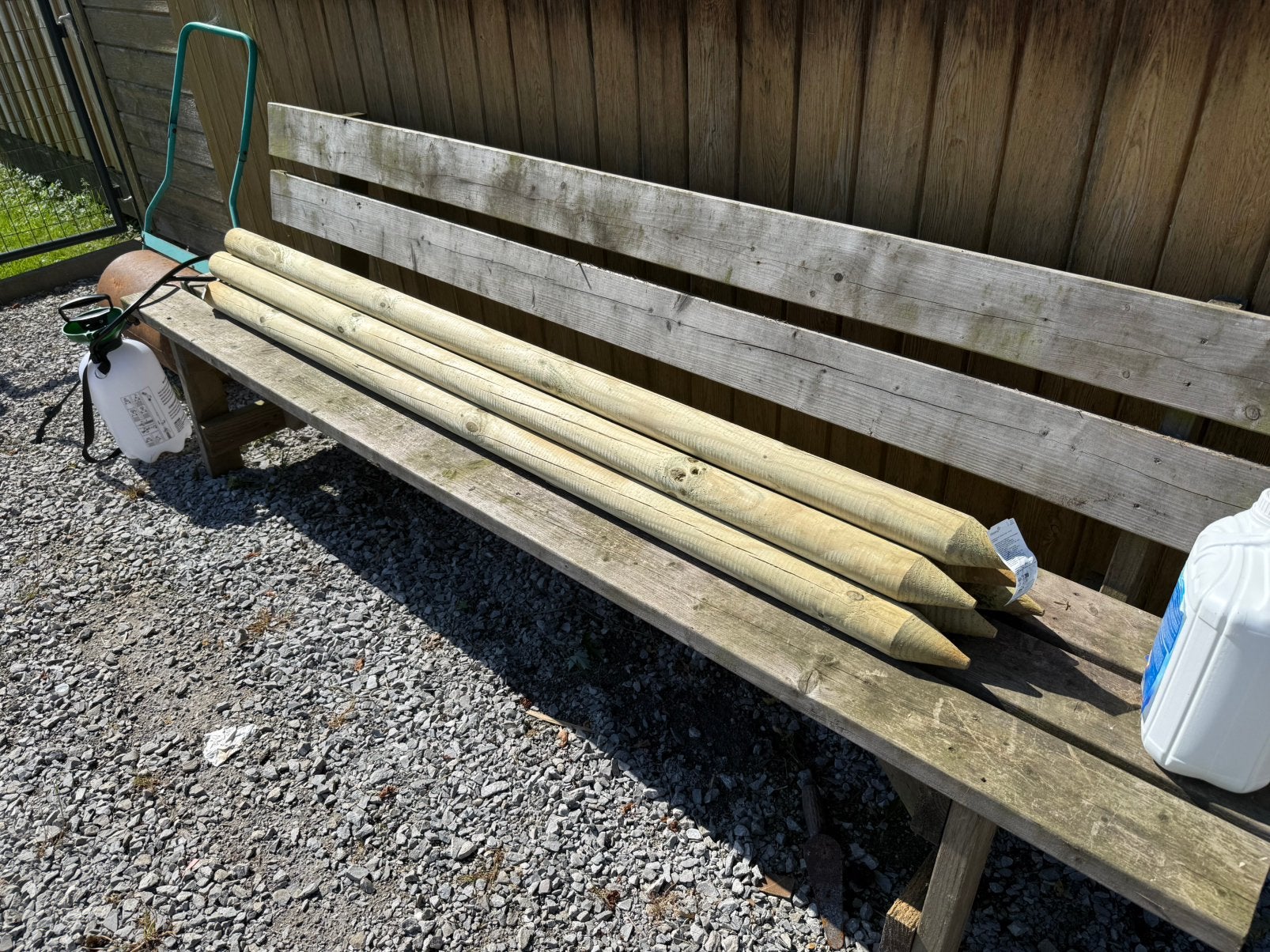 6 poteaux bois autoclavé diametre 7cm longueur 2m, Enlèvement, Comme neuf, Bois