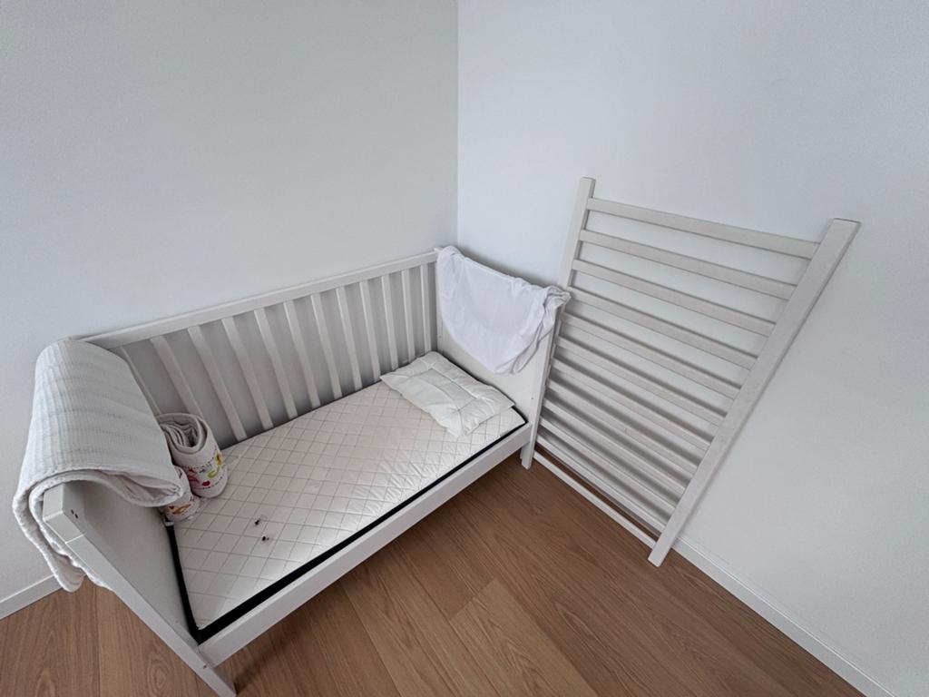 Spijlbed, babybed, Ophalen, Gebruikt, Minder dan 140 cm, Matras