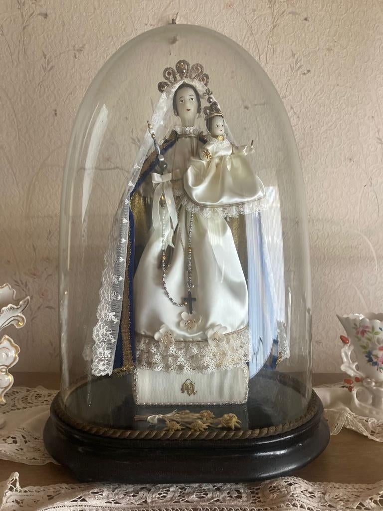 Religieuze stolp – Maria met kind – 48 cm, Enlèvement