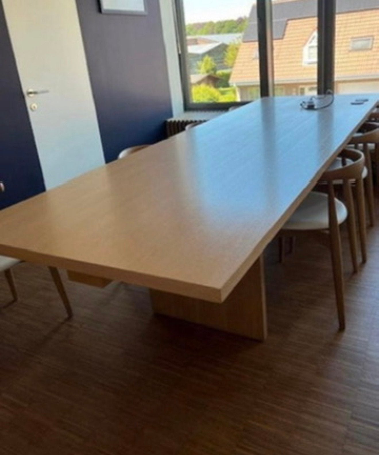 Zeer mooie eiken vergadertafel 3m, Ophalen, Tafel