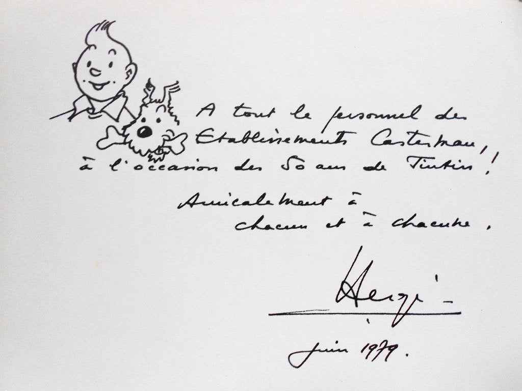 Kuifje - Le Musée Imaginaire de Tintin - dédicace Hergé 1979, Boeken, Eén stripboek, Nieuw, Ophalen of Verzenden, Hergé