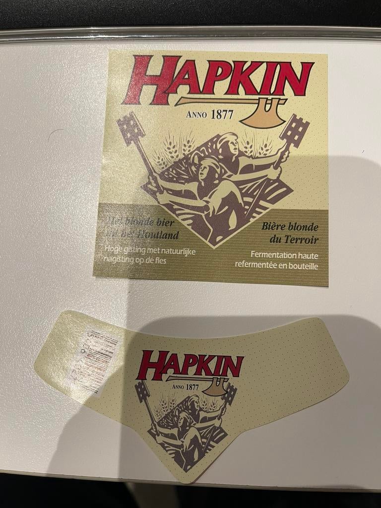 Louwaege hapkin fles etiket bier #1, Ophalen of Verzenden, Zo goed als nieuw