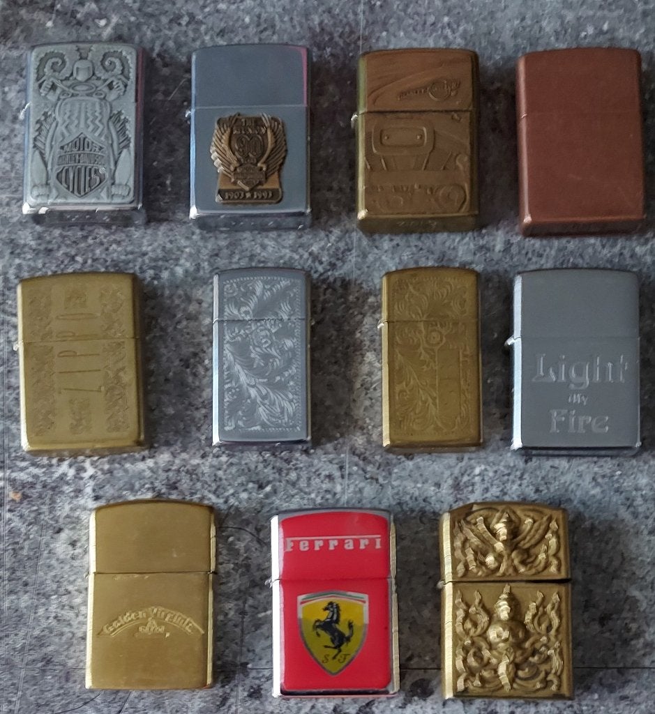 11 ZIPPO'S, Verzamelen, Rookartikelen, Aanstekers en Luciferdoosjes, Verzenden, Gebruikt, Aansteker