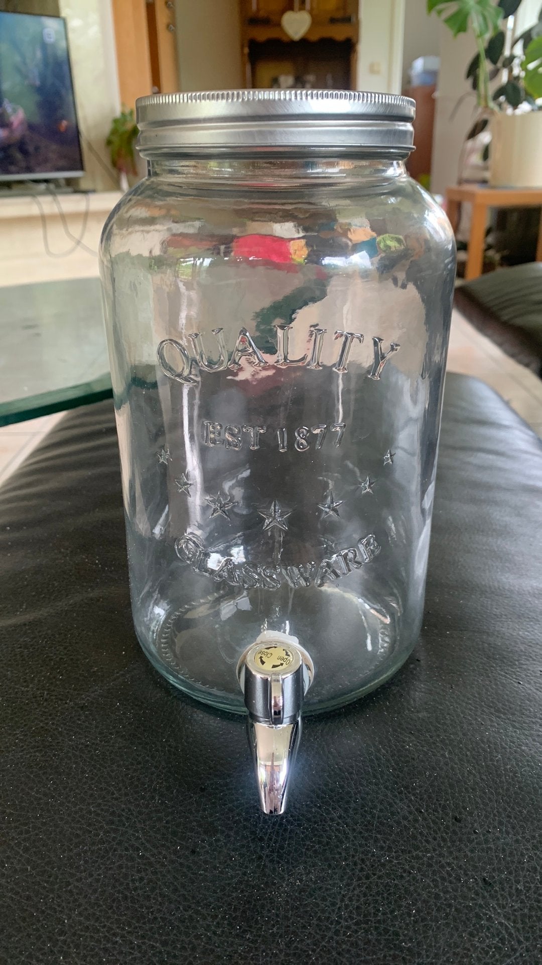 glazen drankdispenser van Quality Glassware, Enlèvement, Comme neuf
