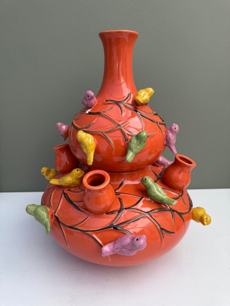 Vase tulipe 2 pièces seta fiori, Moins de 50 cm, Enlèvement ou Envoi, Poterie ou Porcelaine, Utilisé