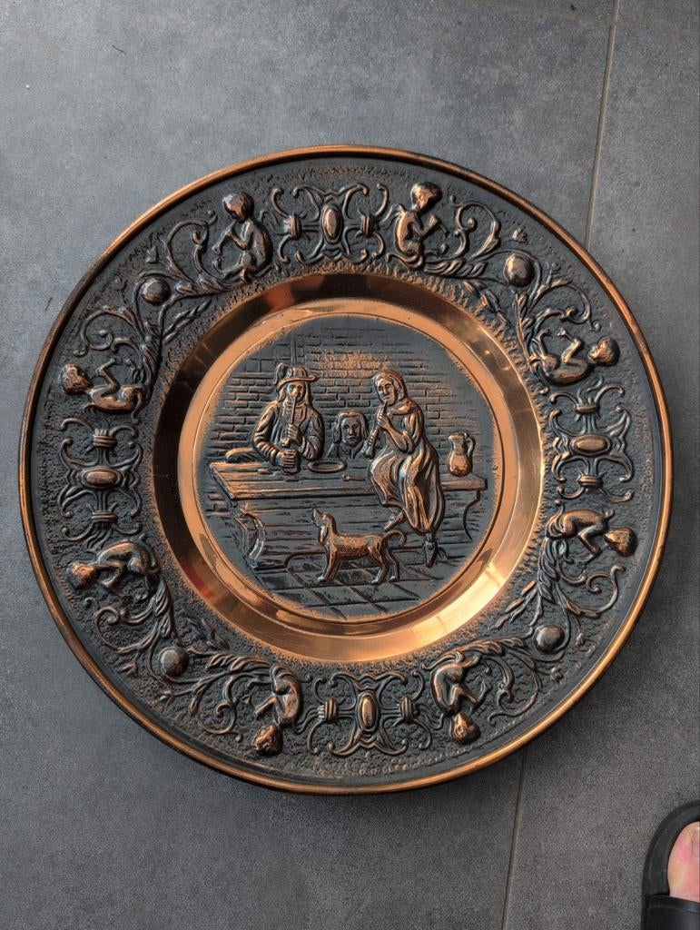 decoratief koperen wandbord, Ophalen of Verzenden