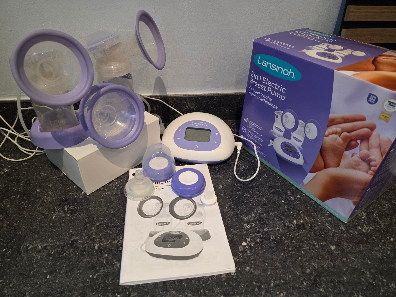 Dubbele elektrische borstkolf - Lansinoh, Kinderen en Baby's, Babyvoeding en Toebehoren, Ophalen of Verzenden, Borstkolf
