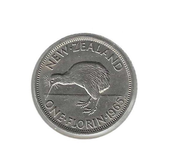 Nieuw-Zeeland, 1 Florin 1965., Ophalen of Verzenden, Losse munt