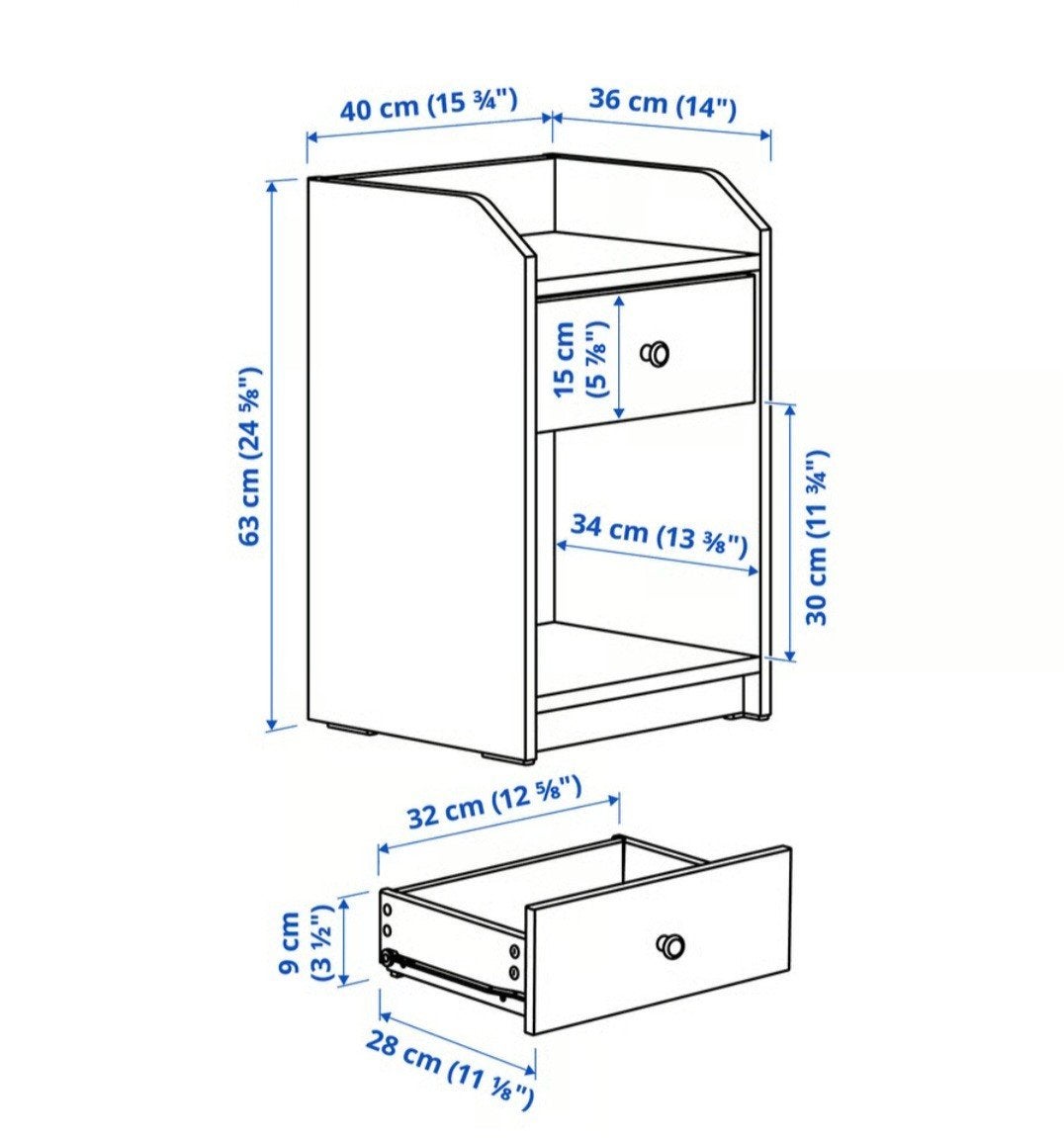 2 witte nachtkastjes, Huis en Inrichting, Slaapkamer | Nachtkastjes, Ophalen, Zo goed als nieuw, Minder dan 45 cm, 55 tot 70 cm