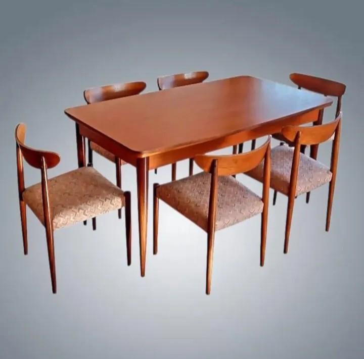 Table et chaises Vintage Oswald Vermaercke V-form 1960's, Ophalen