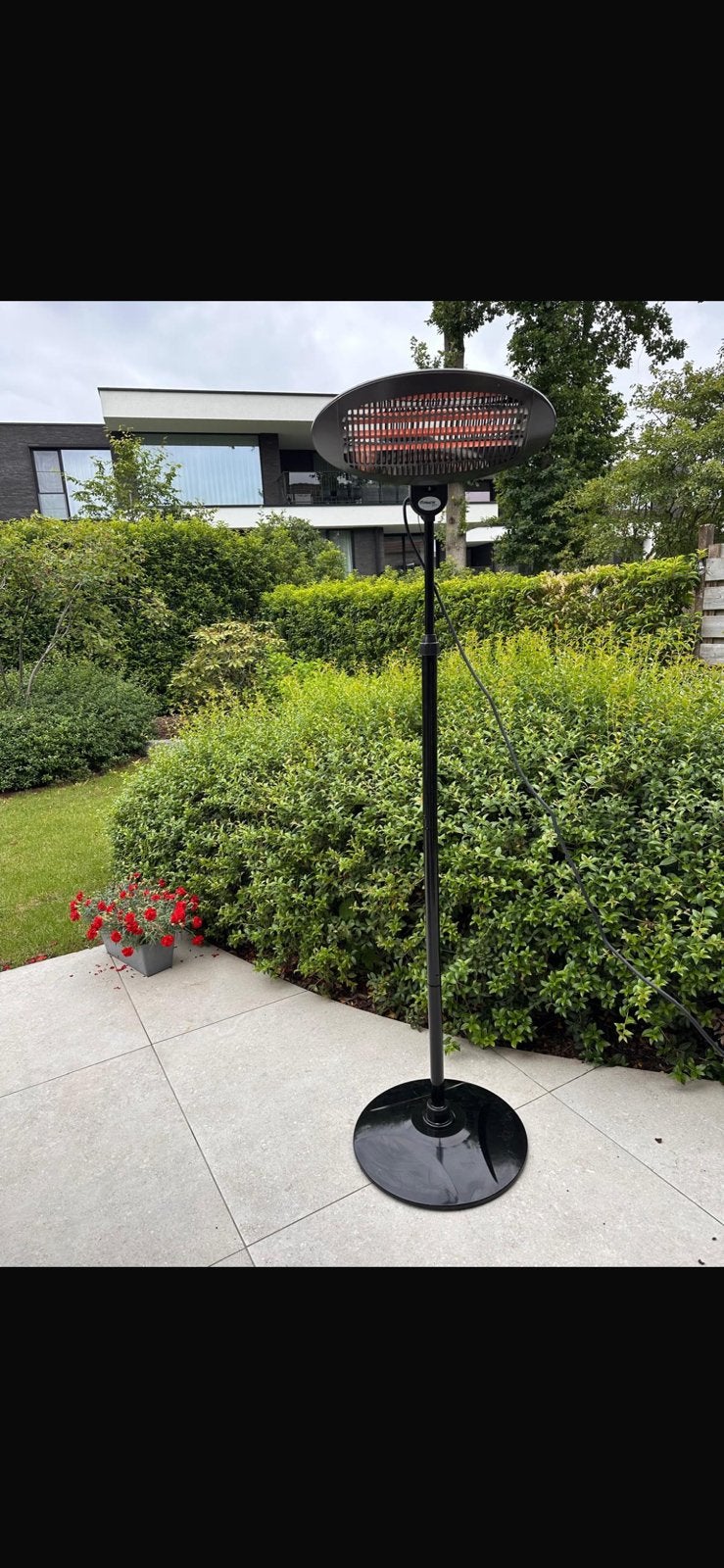 Elektrische terrasverwarmer - Practo, Tuin en Terras, Terrasverwarmers, Zo goed als nieuw, Elektrisch, Vloer, Draaibaar, Ophalen