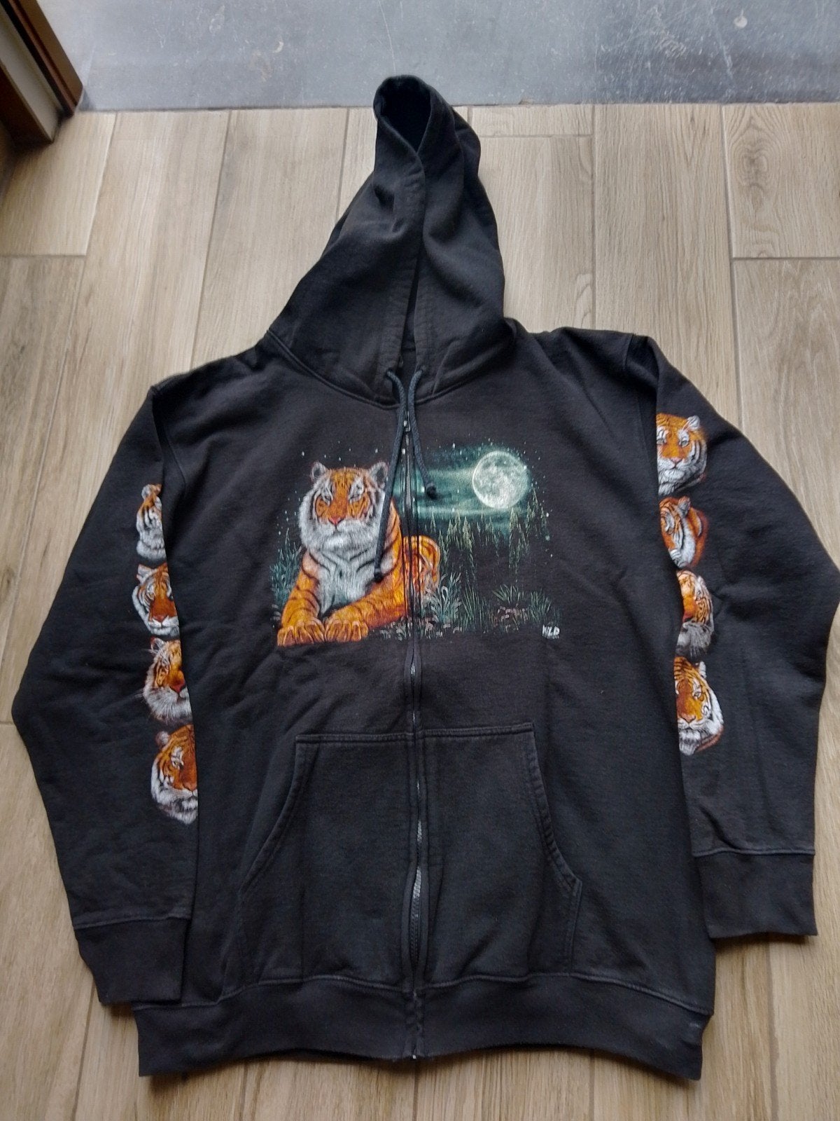 Trui met kap en rits, Ophalen, Zwart, Maat 56/58 (XL), Zo goed als nieuw