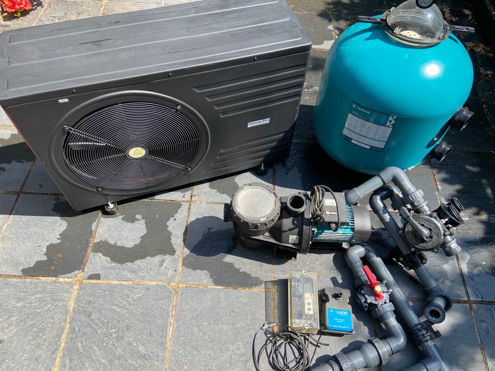 Zwembad warmtepomp, zandfilter, pomp, Tuin en Terras, Zwembad-toebehoren, Ophalen, Gebruikt