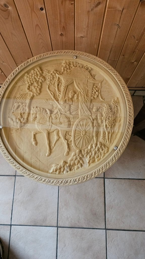 Leuk klein antiek tafeltje met relief oppervlak glazen blad, Antiek en Kunst, Ophalen