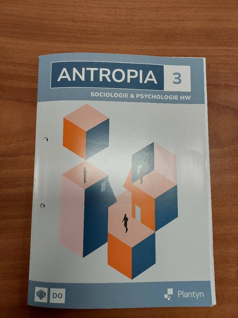 Antropia 3 Sociologie et psychologie HW, Enlèvement ou Envoi, Plantyn, Comme neuf, Secondaire