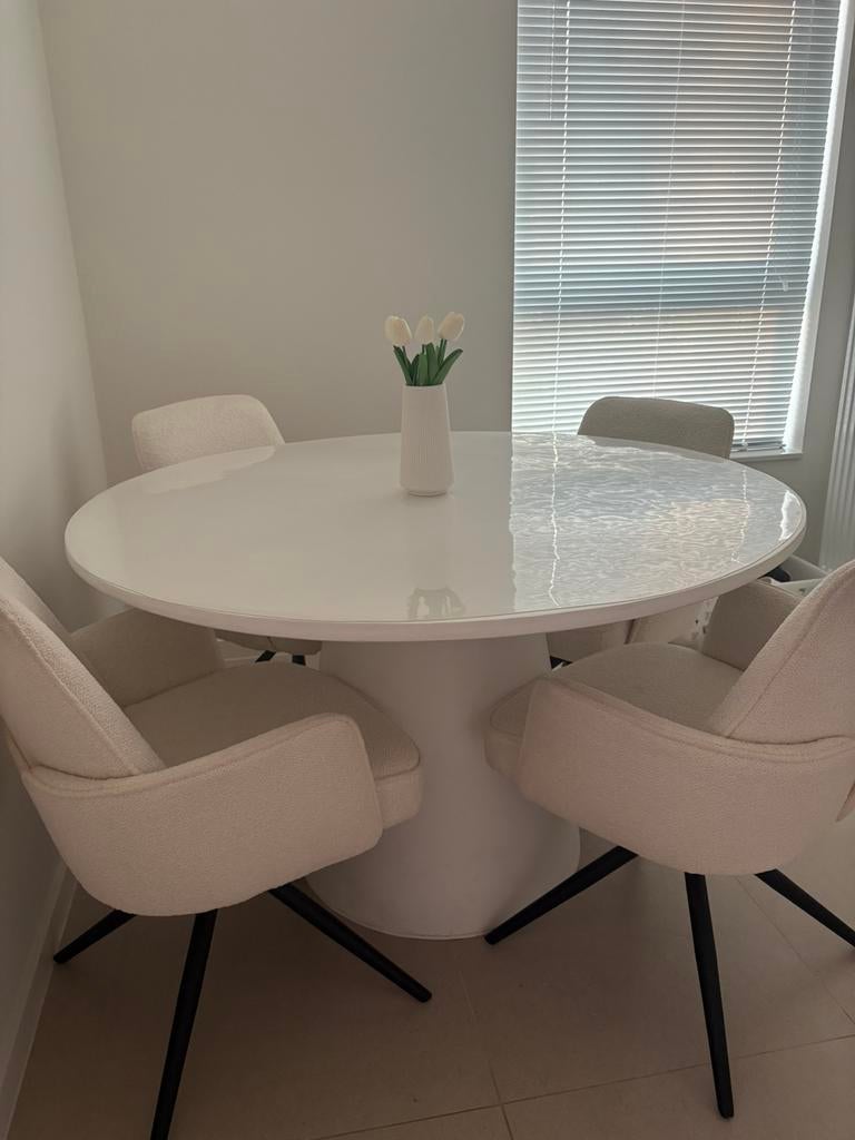Table à manger ronde en béton de 130 cm, Enlèvement, Comme neuf