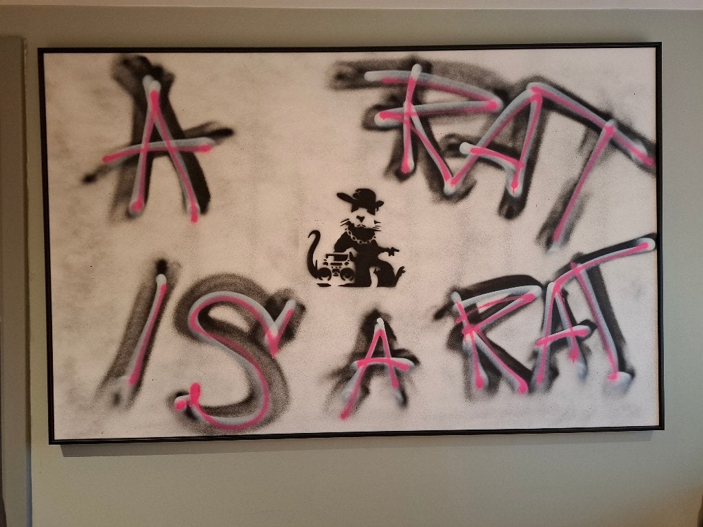 Schilderij a rat is a rat, Antiek en Kunst, Ophalen, Overige stijlen, Overige technieken, Origineel werk