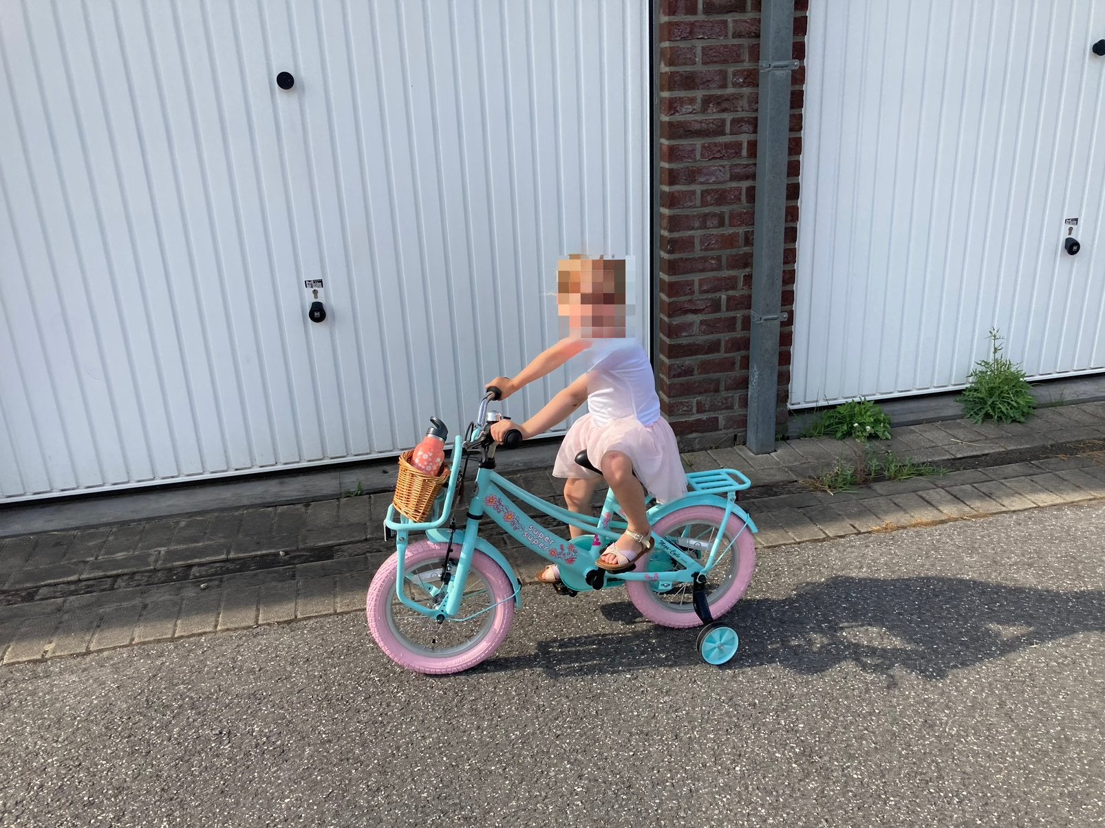Meisjes fiets 14” mint-roze, Frein à rétropédalage, Enlèvement, Utilisé, 14 pouces ou moins