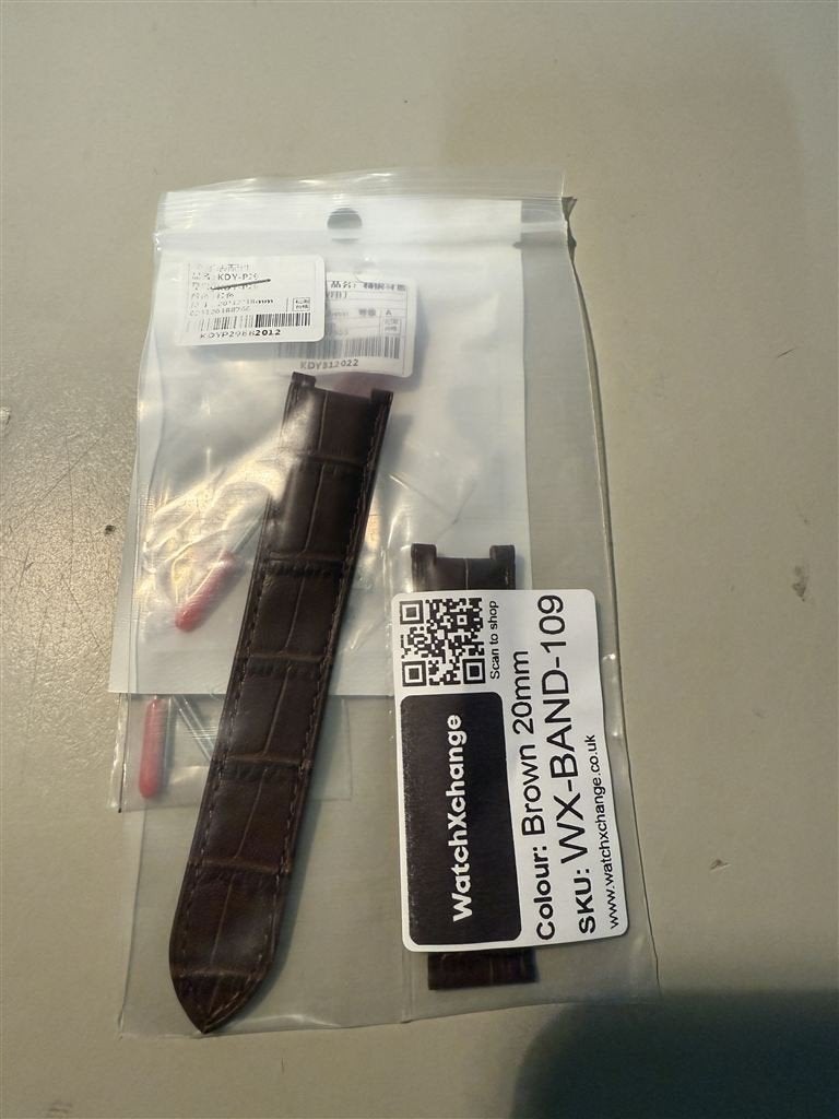 20 mm bruine leren band geschikt voor Cartier Pasha horloge, Handtassen en Accessoires, Ophalen of Verzenden, Nieuw