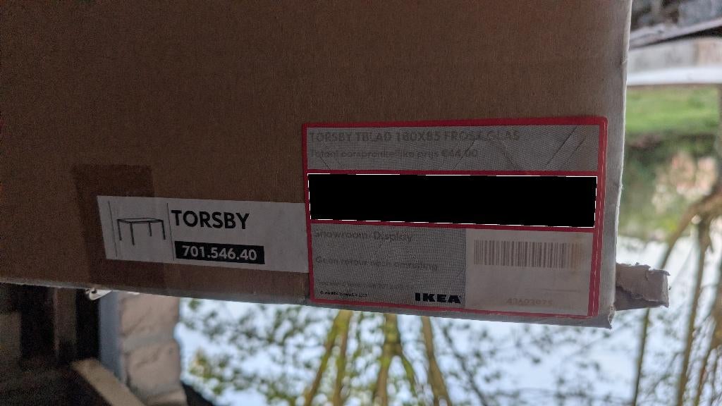 glazen tafelblad Torsby, Neuf, 150 à 200 cm, Verre, 50 à 100 cm