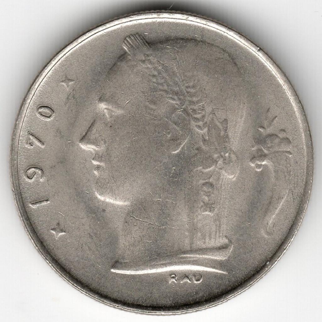 Belgique : 1 Franc 1970 NL Morin 631 Réf 13046, Enlèvement ou Envoi, Métal, Monnaie en vrac